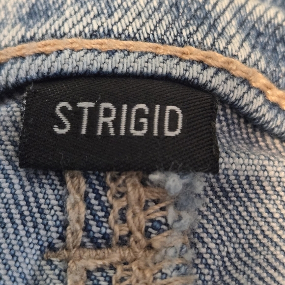 American Eagle Strigid Mid Rise Distressed Jeans 000 Regular Tapered Leg Ripped - Picture 6 of 11